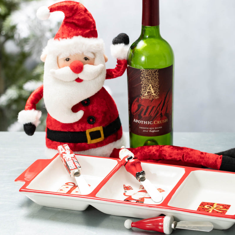 Red Santa Holiday Spreaders Set Of 4