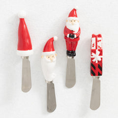 Red Santa Holiday Spreaders Set Of 4