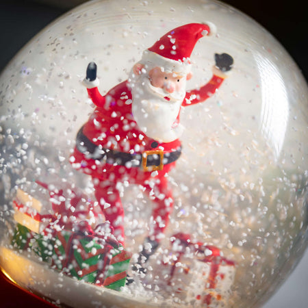 Led Santa Shimmer Snowglobe
