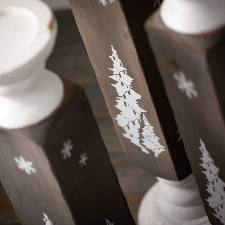 Wood Pillar Candleholder Set/3