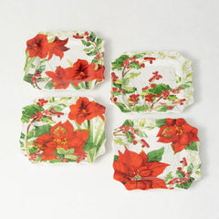 Christmas Botanical Dinner Plate, Set of 4