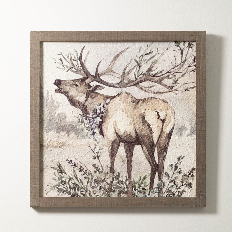 Hand-made Paper Winter Elk Wall Decor