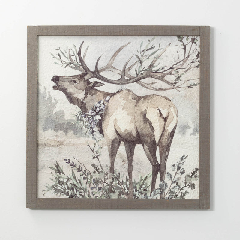 Hand-made Paper Winter Elk Wall Decor