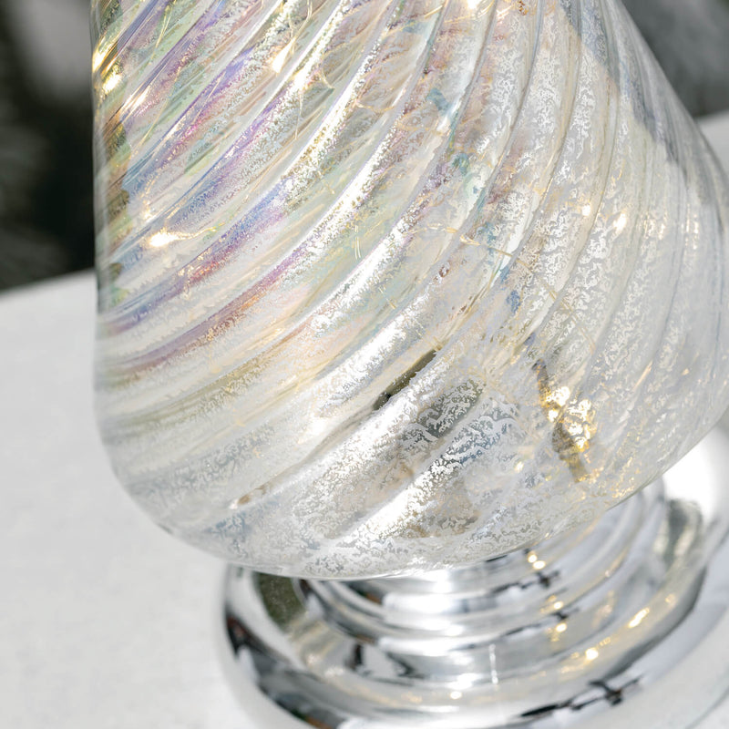 Led Glass Tabletop Cone Tree
