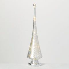 Led Glass Tabletop Cone Tree
