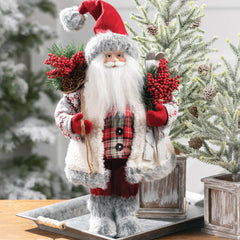 Vintage Santa with Berries Christmas Figurine