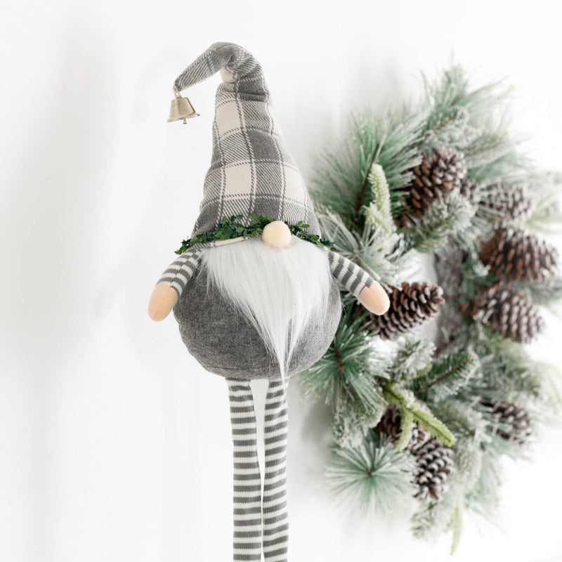 Gray Plaid Standing Gnome