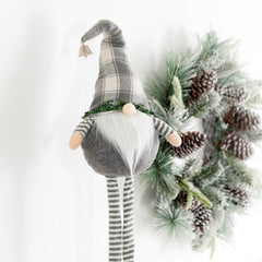 Gray Plaid Standing Gnome