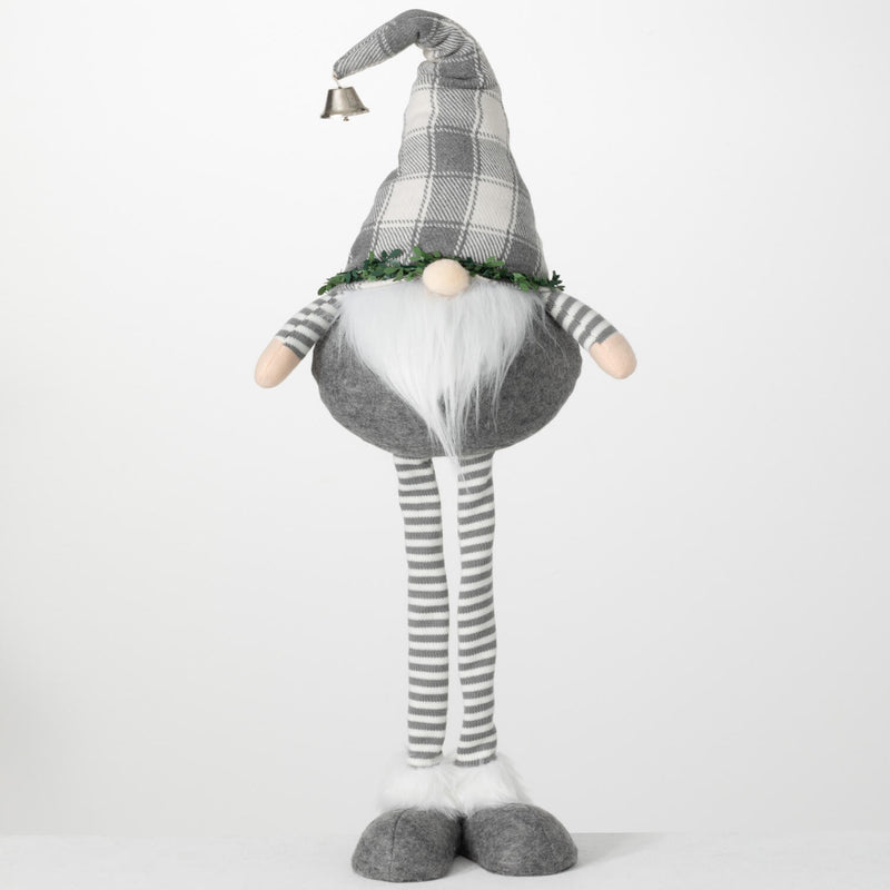 Gray Plaid Standing Gnome