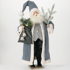 Rustic Santa with Bells Christmas Figurine