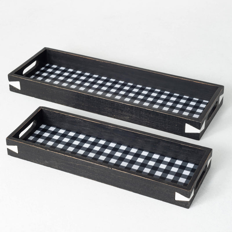 Checkered Tray Set/2