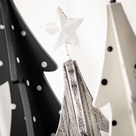 Wooden Tree With Star Set Of 3