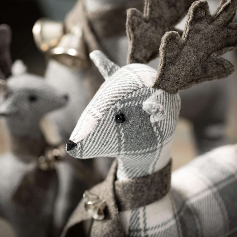 Fabric Reindeer Set With Bells