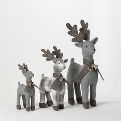 Fabric Reindeer Set With Bells