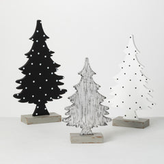 Black & White Wooden Tree Set