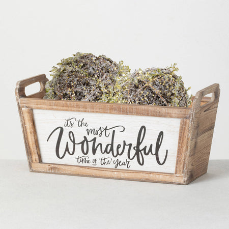 Rustic Farmhouse Christmas Planter with Text
