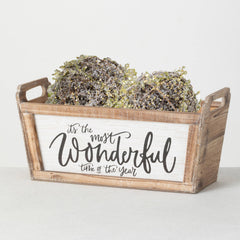 Rustic Farmhouse Christmas Planter with Text