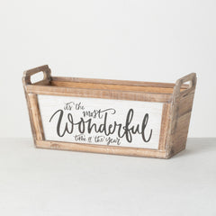 Rustic Farmhouse Christmas Planter with Text