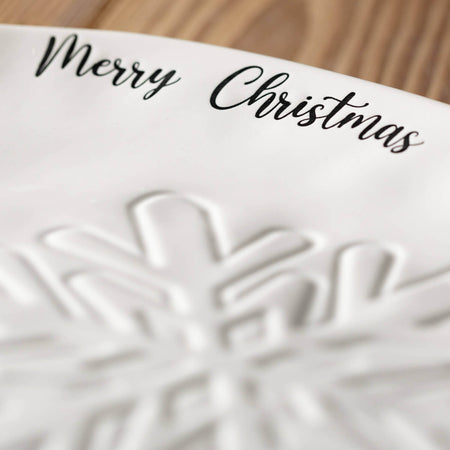 Debossed White Christmas Platter