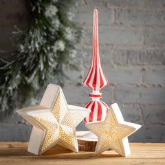 Striped Blown-Glass Finial Set