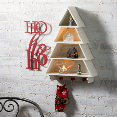Christmas Tree Wood Wall Shelf