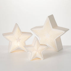 Illuminated Ceramic Stars Set
