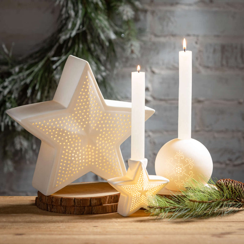 Illuminated Ceramic Stars Set