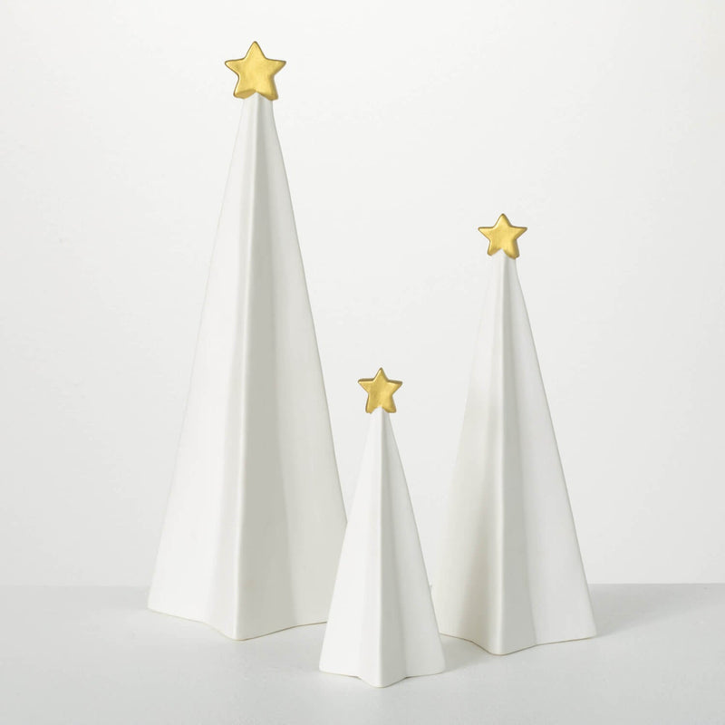 Porcelain Cone Tree Set Of 3
