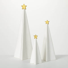 Porcelain Cone Tree Set Of 3