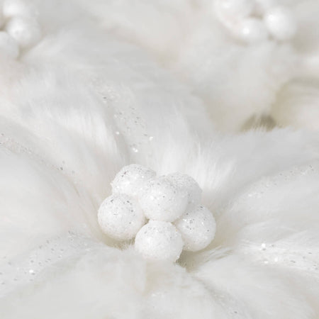 Faux Fur Poinsettia Clip Set 3