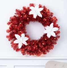 Faux Fur Poinsettia Clip Set 3