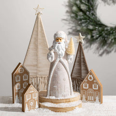 Wood Holiday Village Set Of 3