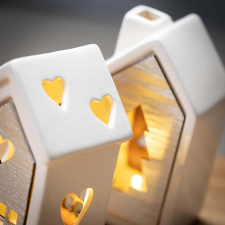 Holiday Lighted House Set Of 2
