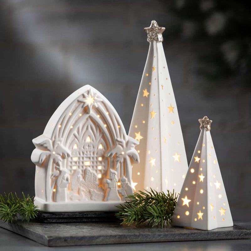 Ceramic Led Nativity Scene