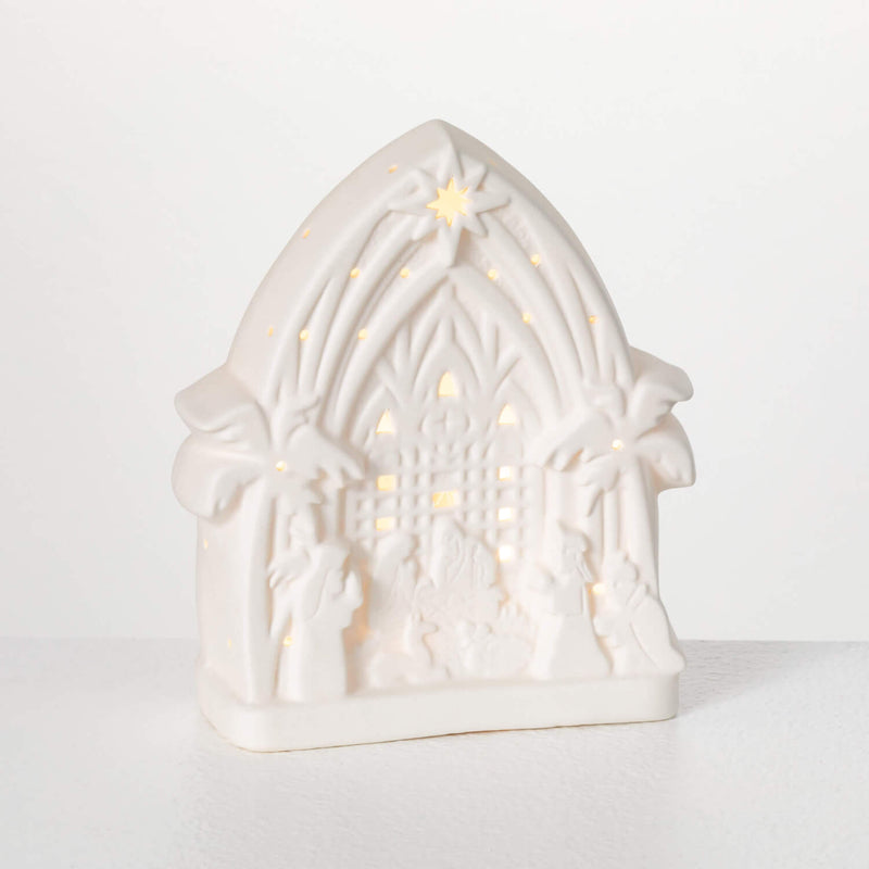 Ceramic Led Nativity Scene