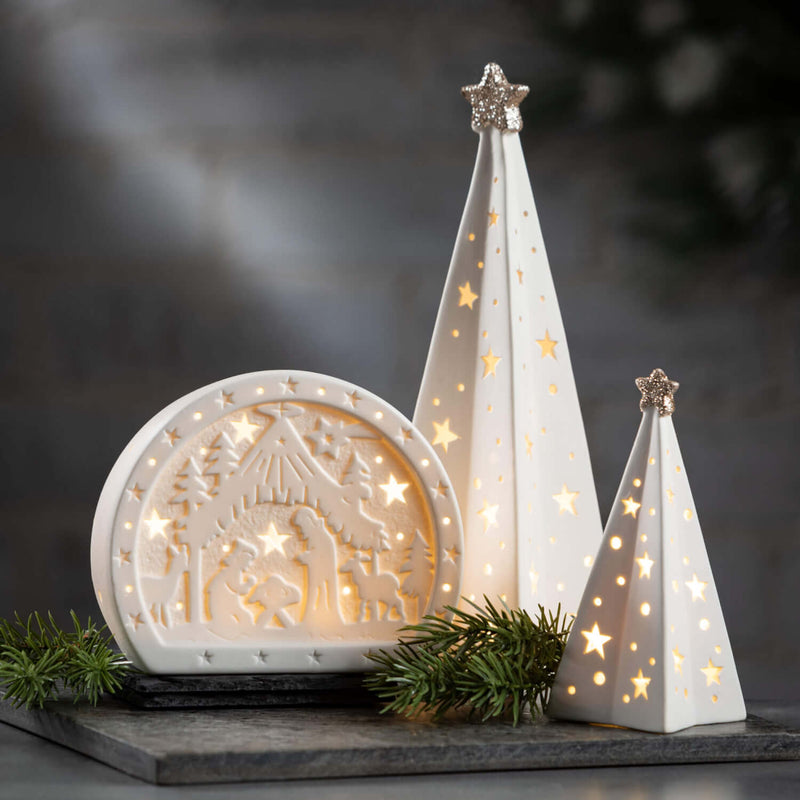 Ceramic Led Nativity Dome