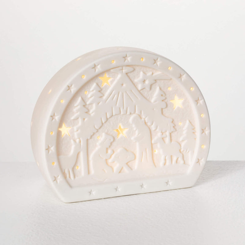 Ceramic Led Nativity Dome