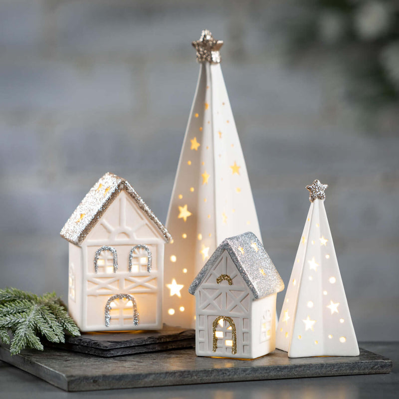 Lighted Porcelain Tree Set