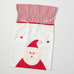 Fabric Santa Gift Bag With Tie