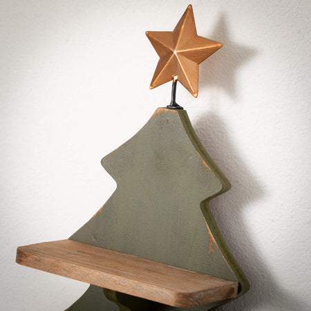 Tree-Shaped Wooden Wall Shelf