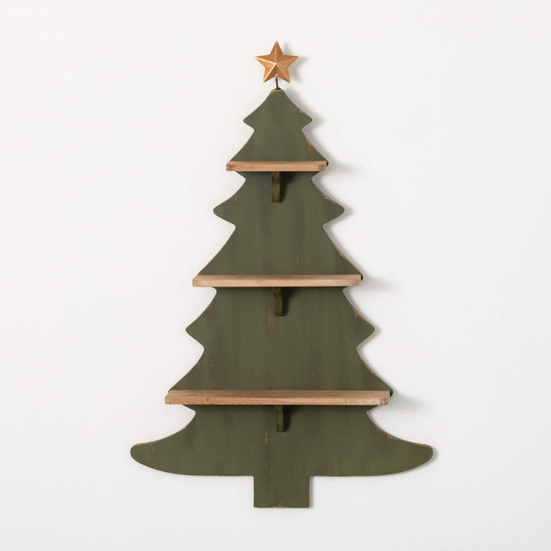 Tree-Shaped Wooden Wall Shelf