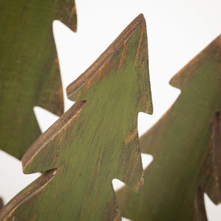 Wood Tabletop Evergreen Trees