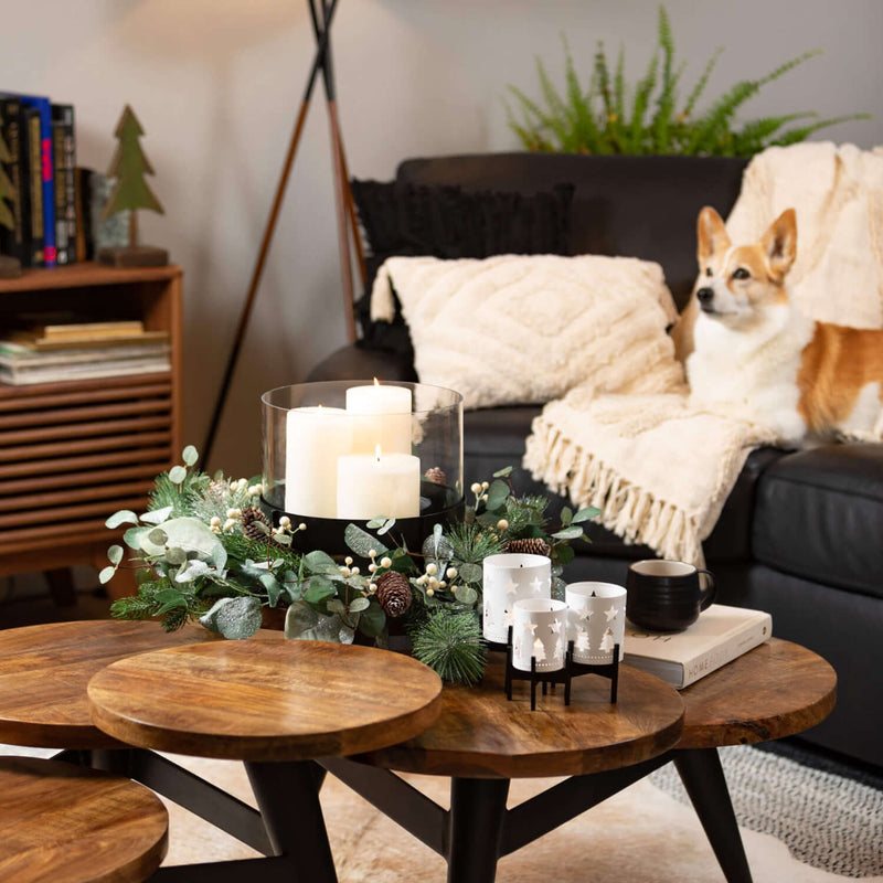 Wood Tabletop Evergreen Trees