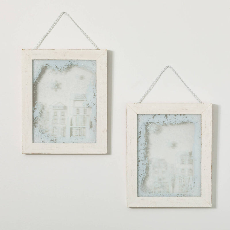 Framed Winter Village Wall Art