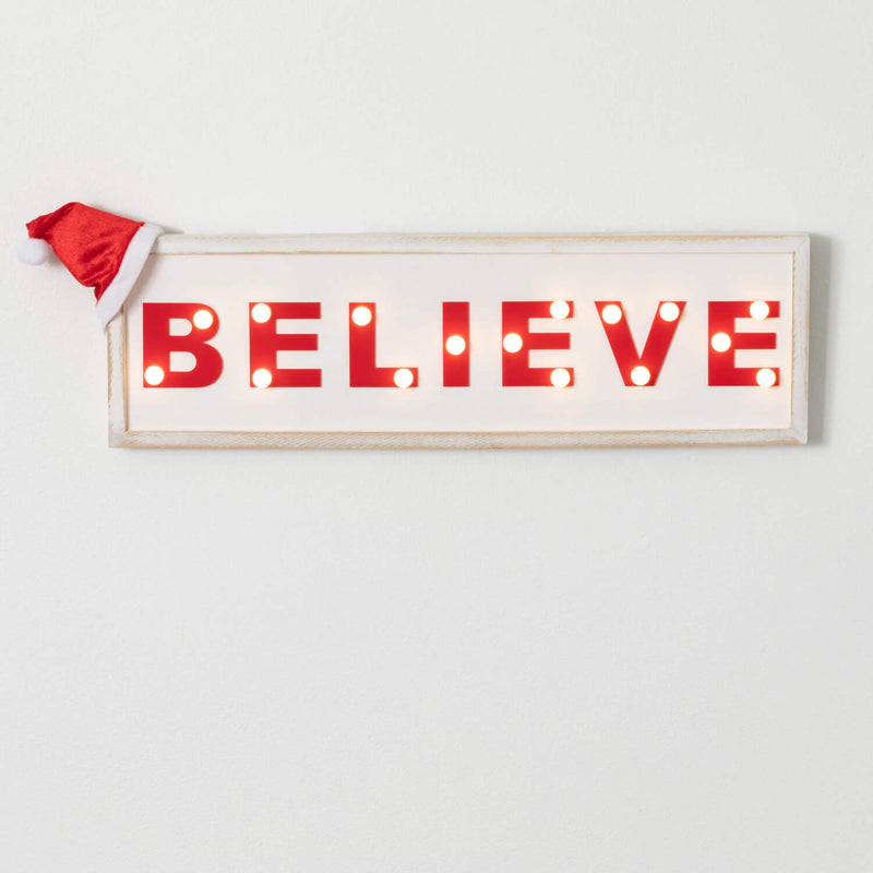 Illuminated Believe Wall Sign
