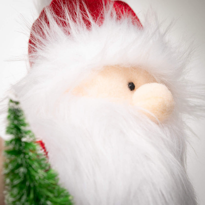 Sitting Plush Santa With Tree