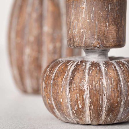 Pumpkin Carved Taper Holders