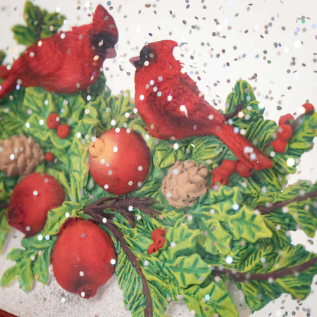 Red Led Cardinal Xmas Lantern