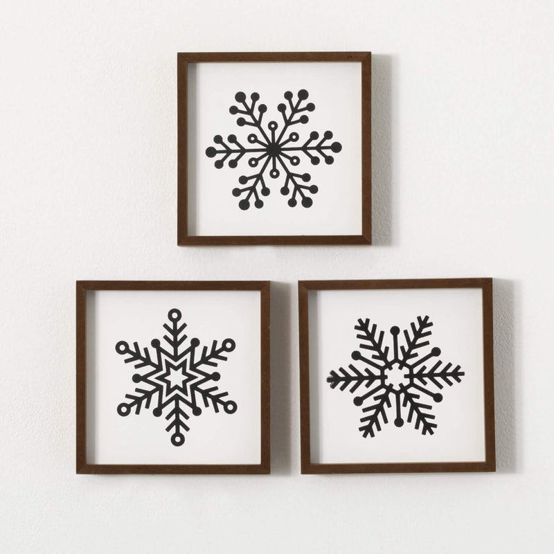 Snowflake Wall Art Trio