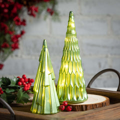 Illuminated Glass Cone Tree